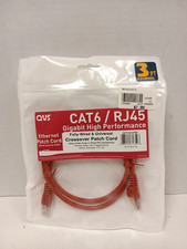 Set of 3 QVS CAT6/RJ45 Gigabit UTP Ethernet Crossover Patch Cord, 3ft picture
