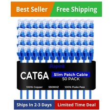 Patch Cables Cat6a 2ft 50 Pack Slim, Cat6a Ethernet Patch Cable 10G Support, ... picture