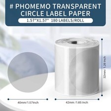 Phomemo M110 Thermal Sticker Label Self-Adhesive Round Thermal Labels 20-50mm US picture