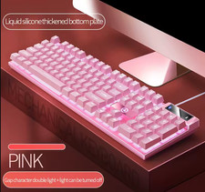 104 Key Wired Gaming Keyboard RGB Backlit Mechanical Feel USB PC Laptop Desktop picture