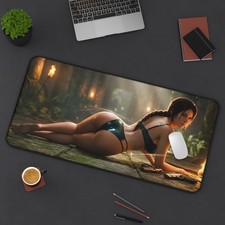 Lara Croft Mouse Pad, Tomb Raider Gaming Mousepad, Adventure Character Art picture