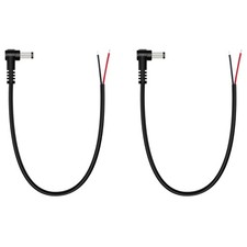 DC Power Pigtail Cable, 2-Pack 5.5mm x 2.5mm 90 Degree Right Angle DC Barrel Mal picture