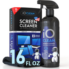 Io CLEAN Screen Cleaner Spray (16Oz) for TVs, Laptops, & Devices with Cloth picture