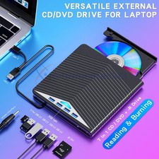 External CD DVD Drive for PC Laptop Windows 11 10 USB 3.0 Burner Reader Writer picture