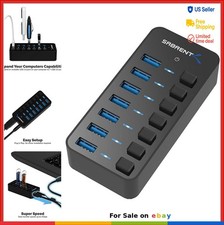 7 Port USB 3.0 Hub with Individual Power Switches and LEDs 36W Adapter picture