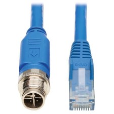 Tripp Lite NM1260205MBL M12 to RJ45 Cat6 Ethernet Cable 5M Blue picture