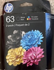 new Genuine OEM HP 63 Black & Tri-Color Combo Pack Ink Exp 12/2027 picture