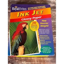 Royal Brites Ink Jet Glossy Paper 200 Sheets 8.5 x 11 New Heavier Weight picture