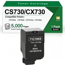 1 Pack CS730 71C10K0 Black Toner Cartridge for CX730de CX735adse CS735de CS730de picture