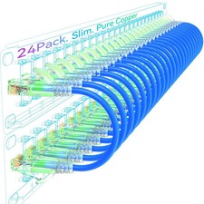 Cat6A Patch Cables Slim 0.5Ft (24 Pack), Flexible Cat6 Ethernet Patch Cable 10G picture