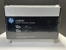 Genuine OEM HP 12A Black Toner Cartridge Dual Pack Q2612A New Sealed Box picture