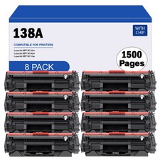 8PK W1380A Toner with Chip For 138A HP LaserJet Pro 3001dw 3001fdw MFP 3101fdw picture