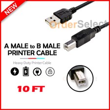HIGH QUALITY 10 FT USB 2.0 A TO B BLACK CABLE STANDARD USB PRINTER CABLE 10 FT picture