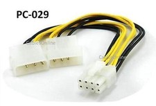 6 inch Dual 4-Pin Molex to 8-Pin EPS Power Adapter Cable - CablesOnline  PC-029 picture