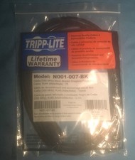NEW Tripp Lite  Gigabit Black Snagless Patch Cable RJ45 N001-007-BK Male/Male 7' picture