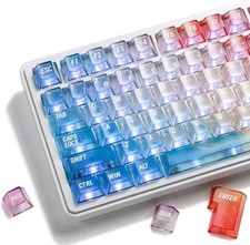 XVX Colorful Clear Keycaps, Transparent Keyboard Keycaps 60 75 100 Percent picture