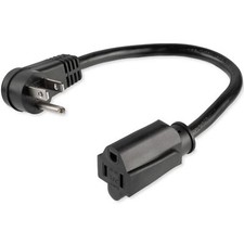 StarTech PAC101R1 1ft (0.3m) Power Extension Cord Right Angle NEMA 5-15P to NEMA picture