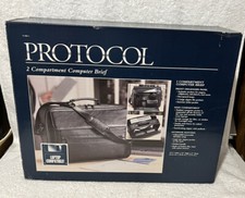 Protocol 2 Compartment Cumputer Brief Case ￼Laptop Compatible Travel Brand New picture