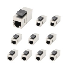 10/25 X pcs CAT6/CAT7 Shielded Inline RJ45 Keystone Wall Coupler Jack Adapter picture