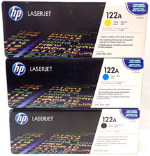 HP 122A Yellow Cyan Black LaserJet Color Toner Cartridge YCB Genuine picture