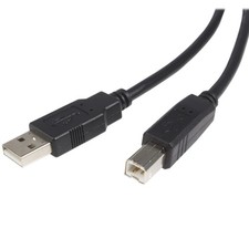 StarTech.com 10 ft USB 2.0 Certified A to B Cable - M/M - 10 / 3m, Black  picture