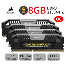 Corsair Pro 32GB 4x 8GB DDR3 OC 2133MHz PC3-17000U 240Pin Desktop Memory RAM AS picture