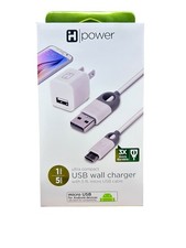 NEW iHome Power Ultra Compact USB Wall Charger, 5 ft. Nylon Micro USB Cable NIB picture