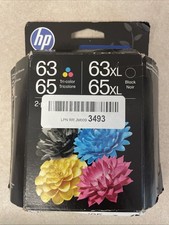 HP 63XL, 65XL Black Ink  and 63,65 Tri-Color Ink Cartridge Dec 2027 DAMAGED BOX picture