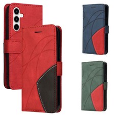 Flip Splice Leather Wallet Cover Case For A50 A70 A41 A10 A12 A42 A52 A50 A32 picture