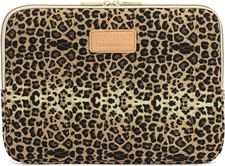 KY-03 Canvas Fabric 14.1 Inch Laptops Sleeve - Brown Leopard Print picture