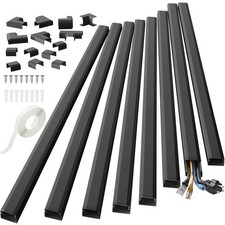 Yecaye 125in Cord Hider, Large Covers for Wires on 125*1.18*0.6in, Black  picture