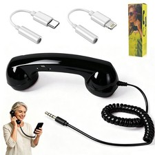 Glossy Retro Phone Handset for Cell Phone, Wired Vintage Telephone Receiver 3... picture
