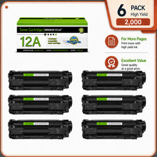 6 PACK Q2612A Replace For HP 12A Toner Cartridge LaserJet M1005f MFP M1319f MFP picture