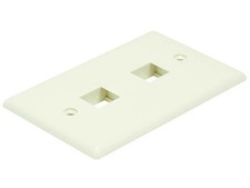 Monoprice 1-Gang Wall Plate for Keystone, 2-Port, Ivory, picture