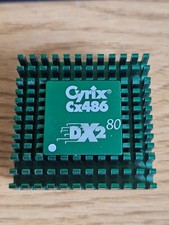 Retrp Cyrix Cx486DX2-80 Cx486DX2-80GP with green heatsink vintage CPU GOLD picture