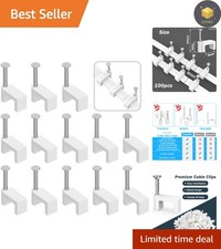Ultimate 100 Pcs Nail-in Cable Clips for All Cords - 8mm Flat, Strong & Reliable picture