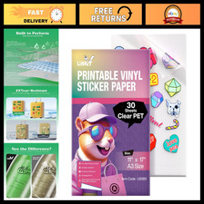 Clear Printable Vinyl Sticker Paper - 30 Sheets, 11