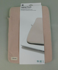 U Brands Corduroy Laptop Tablet Pouch 15x10.5 Zip Closure Dusty Rose Pink picture