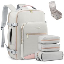 LOVEVOOK 40L Travel Backpack Flight Large-40L-4Pcs, A-light Gray-pink picture