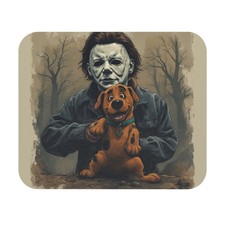 Michael Myers Holding a Pup Named Scooby Doo Mouse Pad Horror Slasher Halloween picture