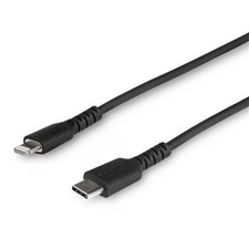 StarTech 3 foot/1m Durable Black USB-C to Lightning Cable, Rugged Heavy Duty ... picture