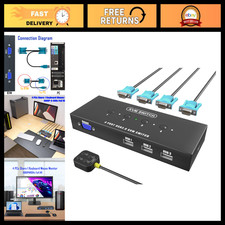 4-Port VGA KVM Switch with Cables - Desktop PC Multi-Computer Selector picture