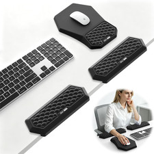 2-In-1 L-Shaped Desk Elbow Pads & & Mouse Pad Set with Wrist Rest, Black picture