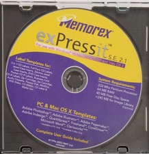 Memorex ExPressIt PC CD Rom Software Pc/Mac OS X, 2003, Likenew  picture