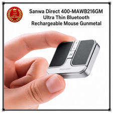 Sanwa Direct 400-MAWB216GM Ultra Thin Bluetooth Rechargeable Mouse Gunmetal picture