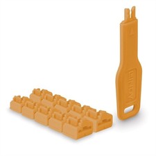 LINDY RJ45 Port Locks (10 Pieces) with Key, Orange picture