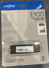 Crucial E100 480GB PCIe 4.0 Gen4 2280 NVMe M.2 Internal SSD CT480E100SSD8 picture