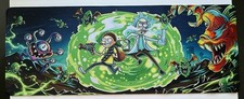 Rick And Morty Fighting monsters 31.5x15.75 Gaming Computer desk mat  picture