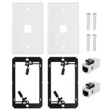 2 Pack Ethernet Wall Plates 1 Port Cat 7 Ethernet Wall Outlet Jack RJ45 Coupler picture