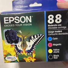 EPSON 88 CYAN / MAGENTA / YELLOW  Black INK CARTRIDGES NEW/ GENUINE/exp 12/2019 picture